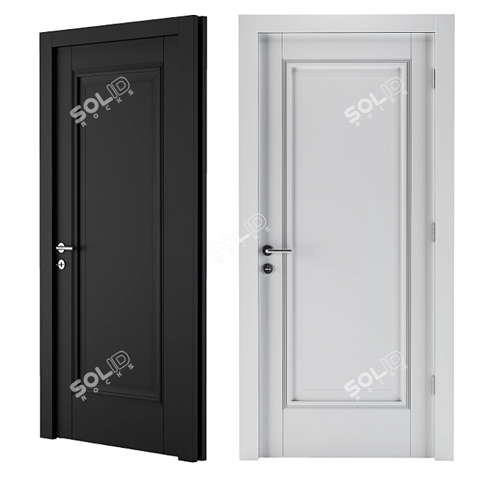 Elegant Classic Door Model 3D model image 1