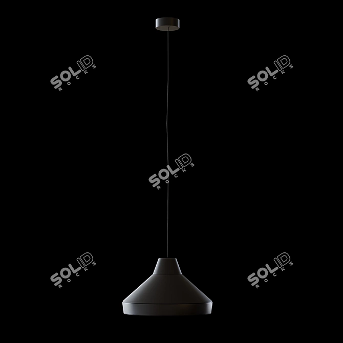Elegancka lampa wisząca CAT'S HAT – czarna 3D model image 1