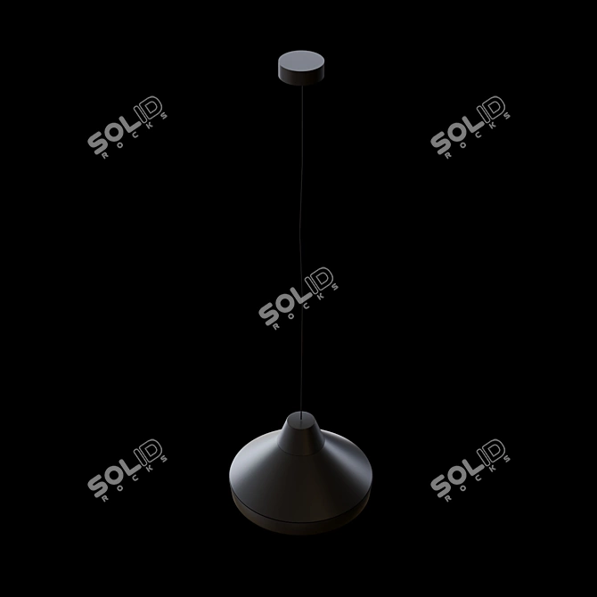 Elegancka lampa wisząca CAT'S HAT – czarna 3D model image 2