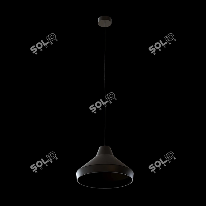 Elegancka lampa wisząca CAT'S HAT – czarna 3D model image 3