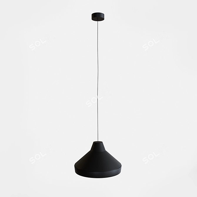 Elegancka lampa wisząca CAT'S HAT – czarna 3D model image 4