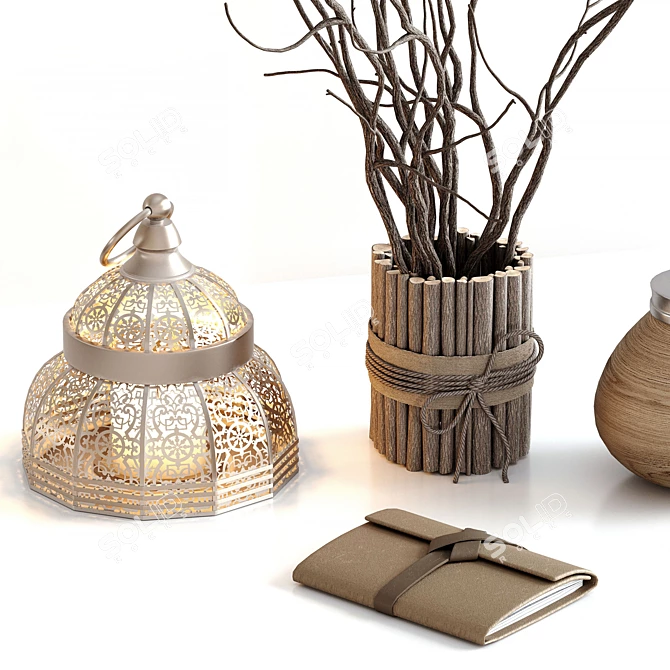 Elegant 3D Decor Set 3D model image 2