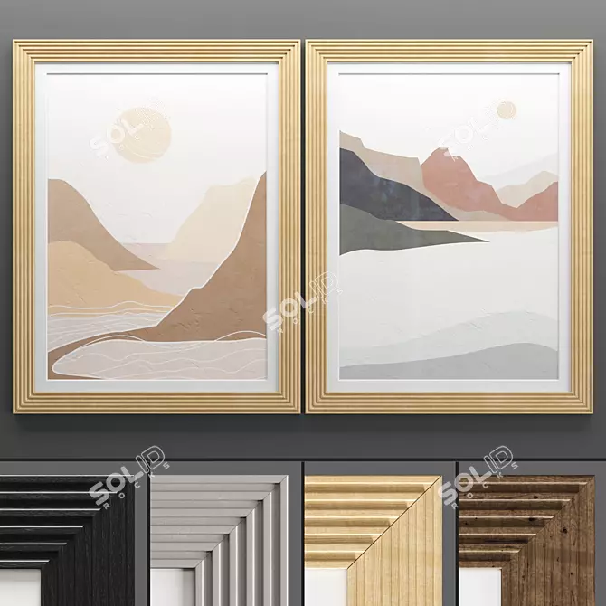 Elegant Art Frames - Set of 2 3D model image 1