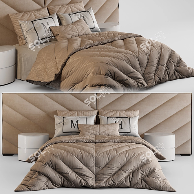 Modern London Bed 3D model image 1