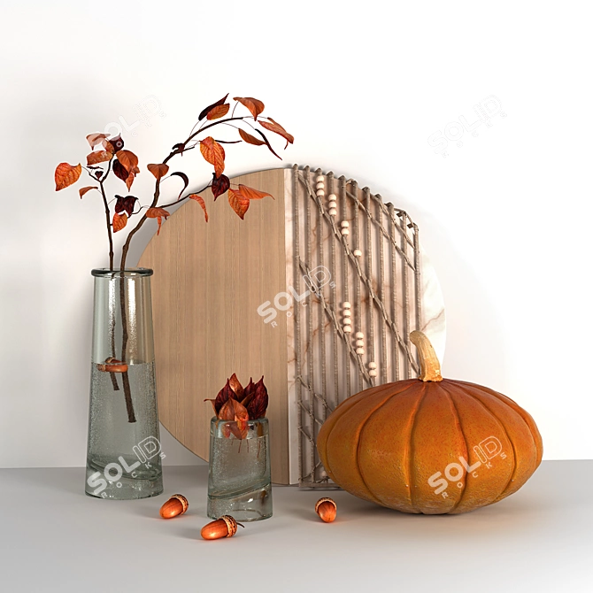 Autumn Harvest Decor Set 3D model image 1