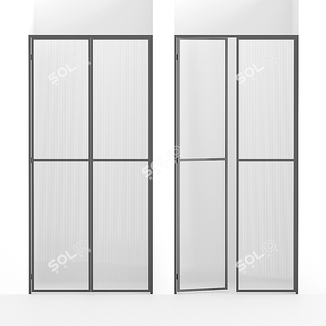 Sleek Shower Door Into Niche 3D model image 1