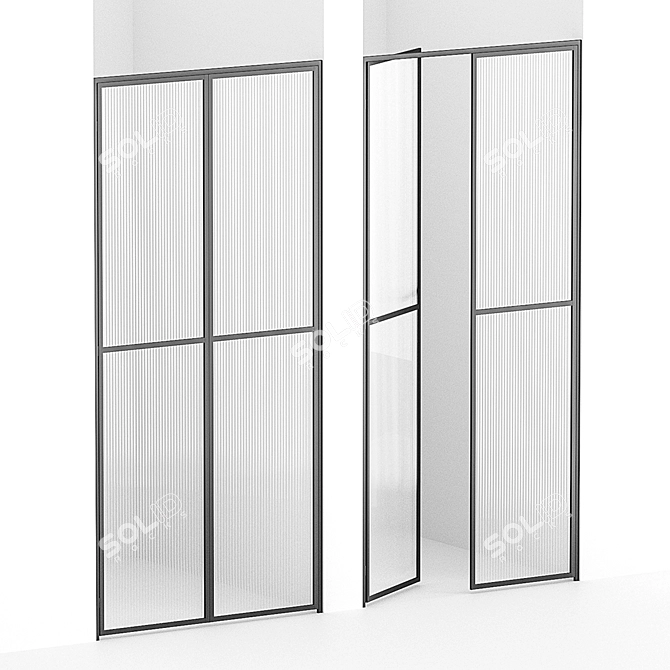 Sleek Shower Door Into Niche 3D model image 2