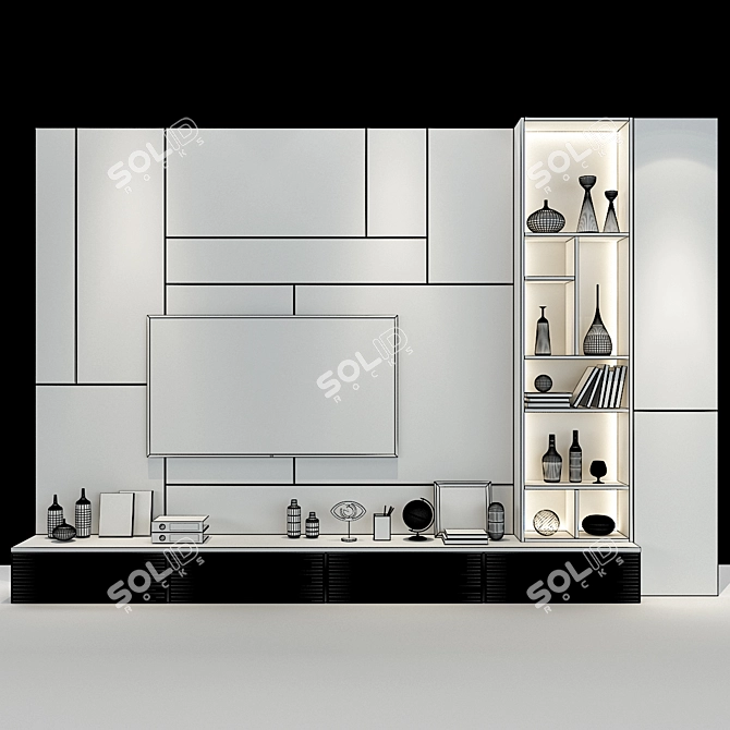 Modern 3-Piece Cabinet Set 3D model image 3