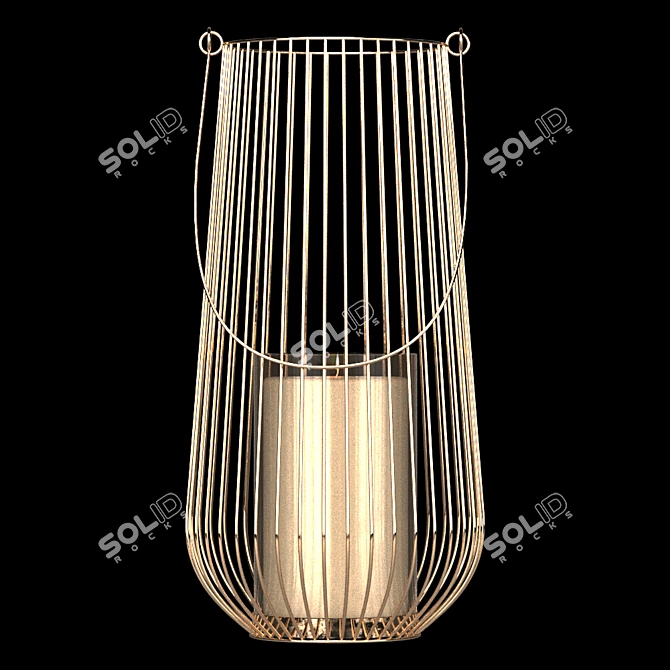 Golden Rods Decorative Lantern 3D model image 1