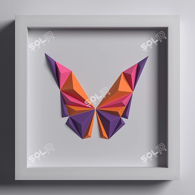 Elegant Paper Art Sculpture 3D model image 4