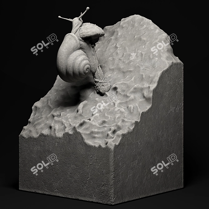 Sleek Snail Sculpture 3D model image 1