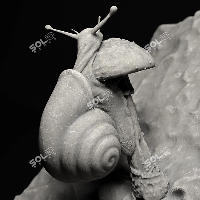 Sleek Snail Sculpture 3D model image 2