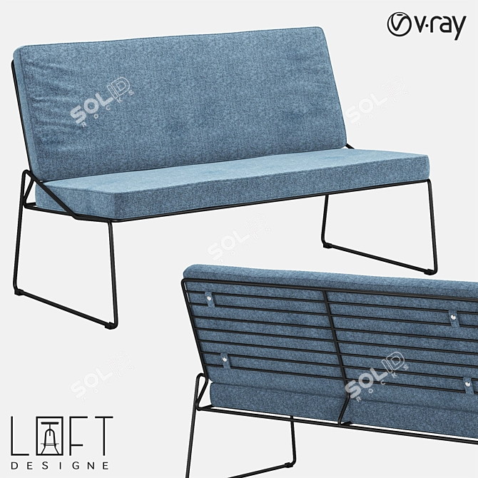 LoftDesigne 1452 Model Metal and Fabric Sofa 3D model image 1