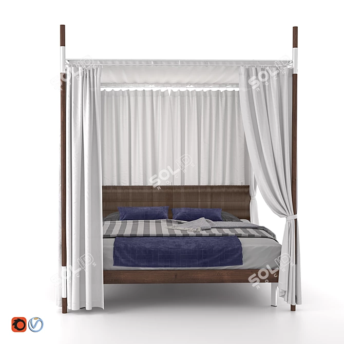 Driade Edward Bed with Canopy 3D model image 2