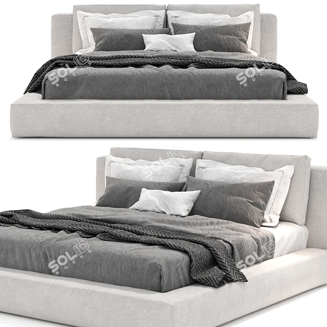 RH Cloud Slipcovered Platform Bed: Luxurious Comfort & Contemporary Design 3D model image 1