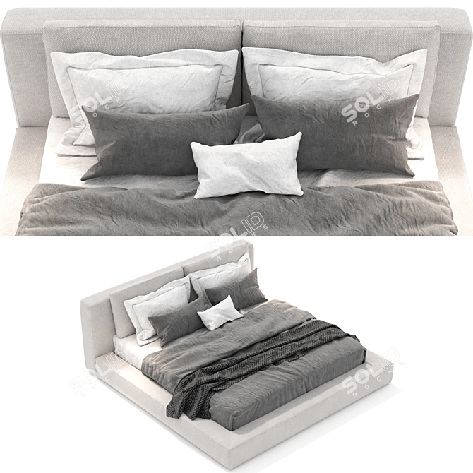 RH Cloud Slipcovered Platform Bed: Luxurious Comfort & Contemporary Design 3D model image 2