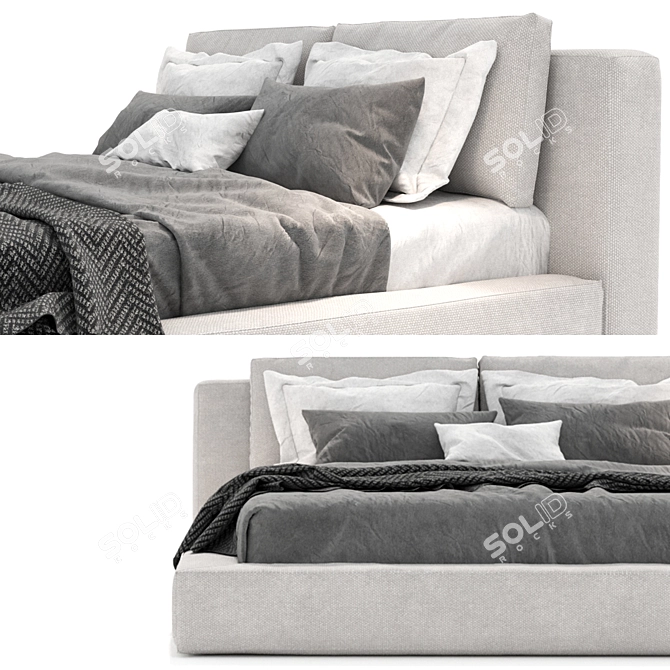 RH Cloud Slipcovered Platform Bed: Luxurious Comfort & Contemporary Design 3D model image 3