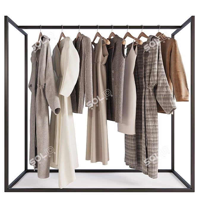 Stylish Women's Clothing Hanger 3D model image 1