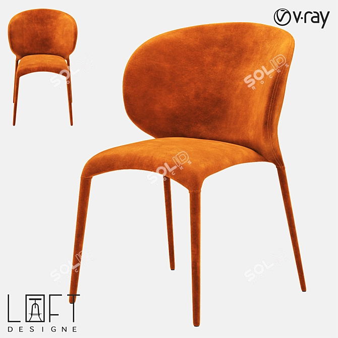 Modern Metal Chair with Loft Design 3D model image 1