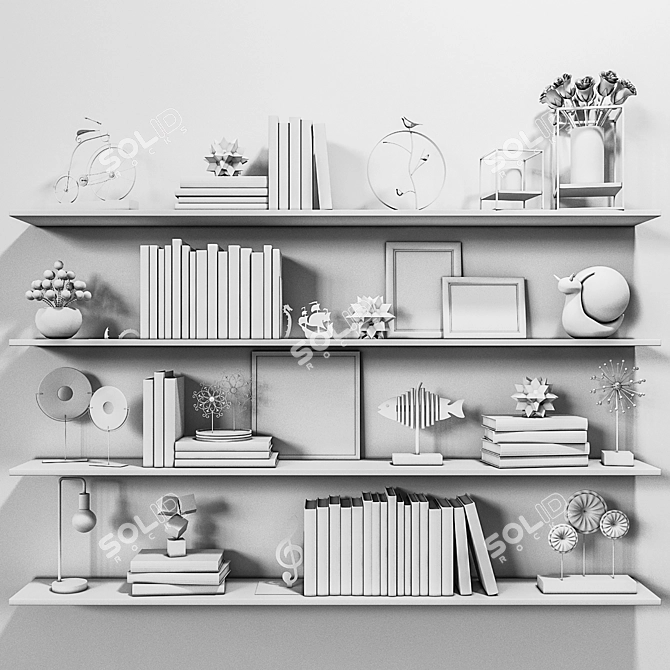 Modern Shelf Unit: Vray & Corona 3D model image 4