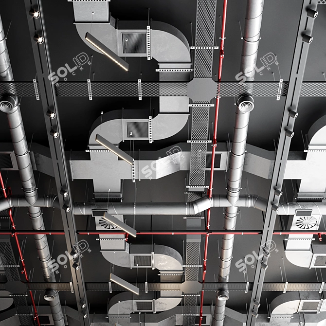 SAS International Industrial Ceiling 3D model image 3