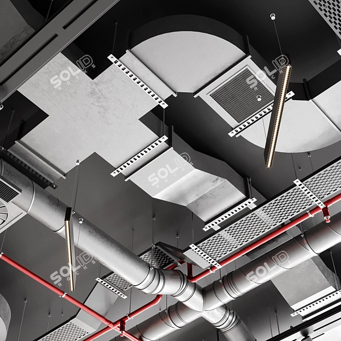 SAS International Industrial Ceiling 3D model image 4