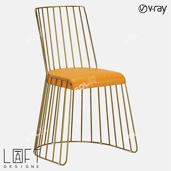 Loft Designe 35845 Metal & Eco-Leather Chair 3D model image 1