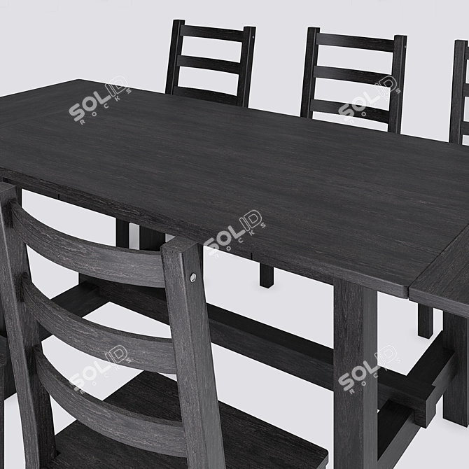 Nordviken: Stylish Pine Dining Set 3D model image 5