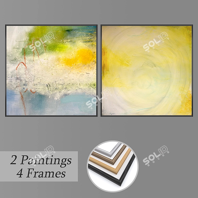 Modern Art Wall Decor Set 3D model image 1