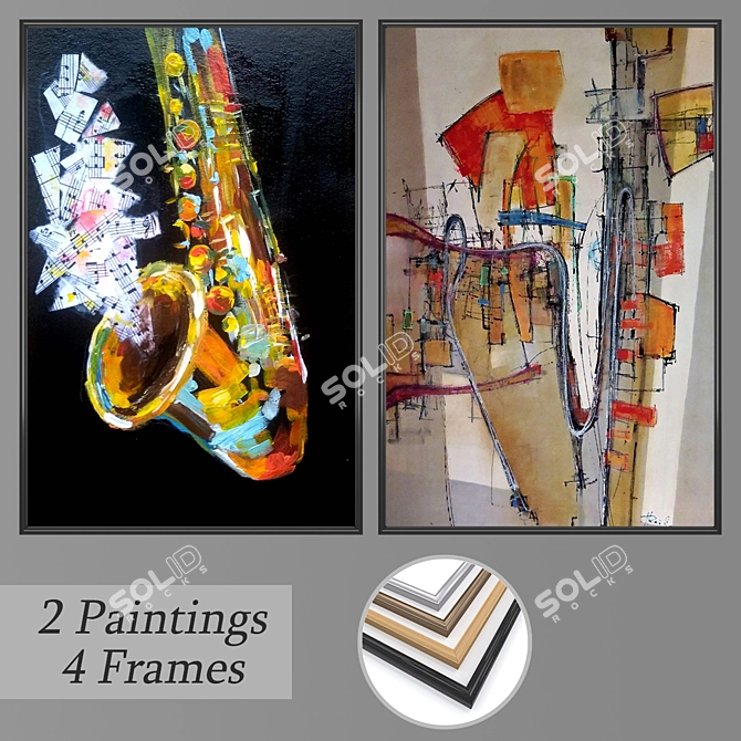 Elegant Wall Art Set 3D model image 1