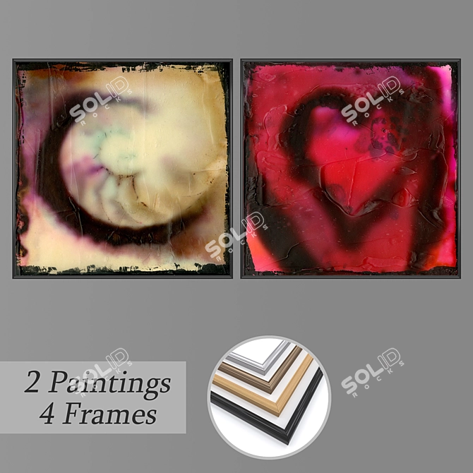 2-Piece Wall Art Set with Multiple Frame Options 3D model image 1