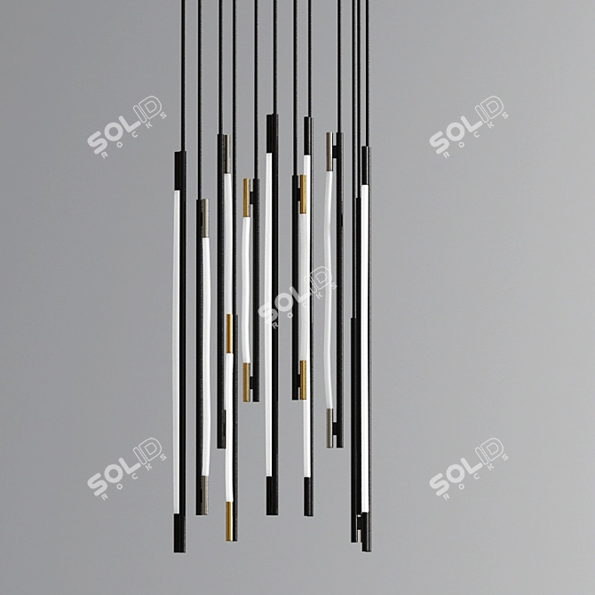 Sleek Halo Pendant Chandelier 3D model image 2