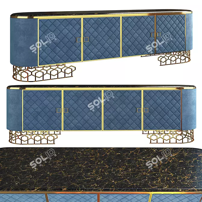 Sleek TV Stand by Manbas: Modern Style 3D model image 1