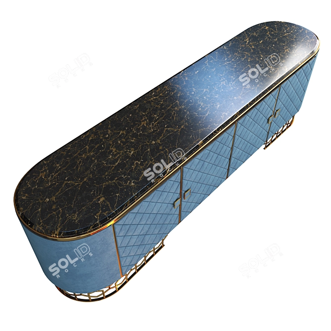 Sleek TV Stand by Manbas: Modern Style 3D model image 2