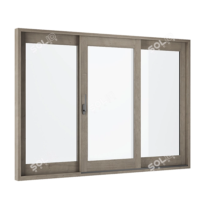 Modern Wood Sliding Patio Door 3D model image 1