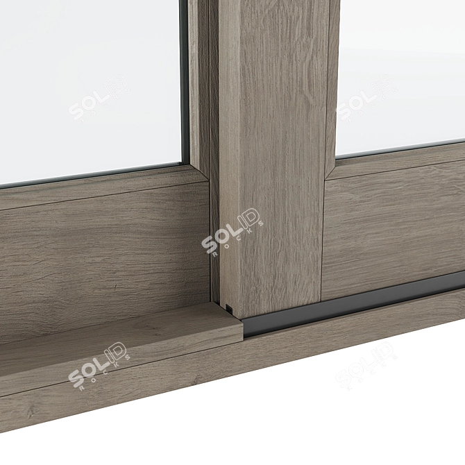 Modern Wood Sliding Patio Door 3D model image 3