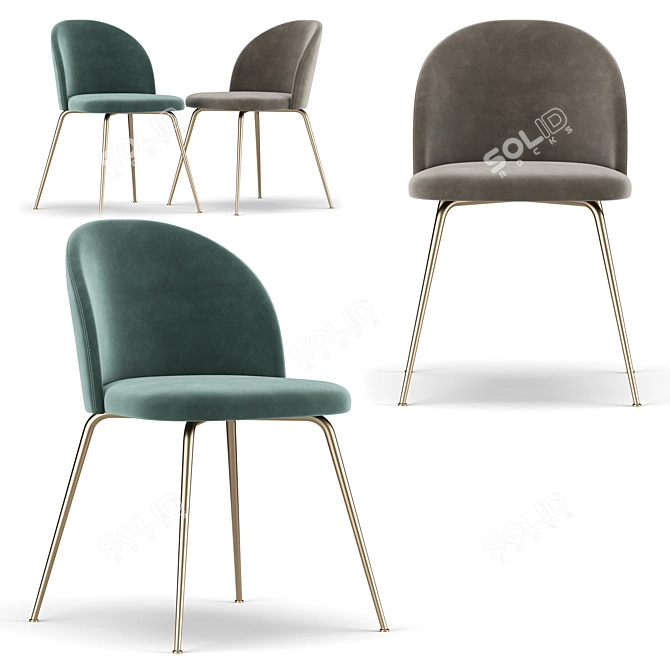 Elegant Iris Chair - Russian Translation 3D model image 1