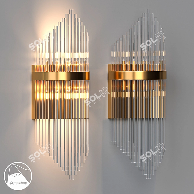 Crystal Tiara Sconce: Elegant and Glamorous Lighting 3D model image 1