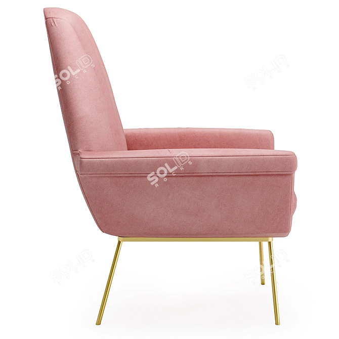 Summit Blush Artisan Velvet Chair 3D model image 3