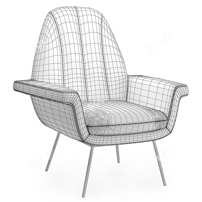 Summit Blush Artisan Velvet Chair 3D model image 4