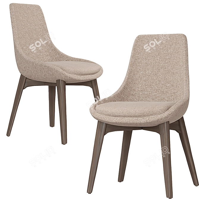 Italian Elegance: Ditre Linear Chair 3D model image 4