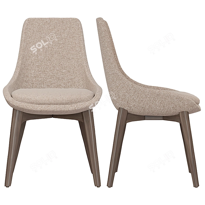 Italian Elegance: Ditre Linear Chair 3D model image 5