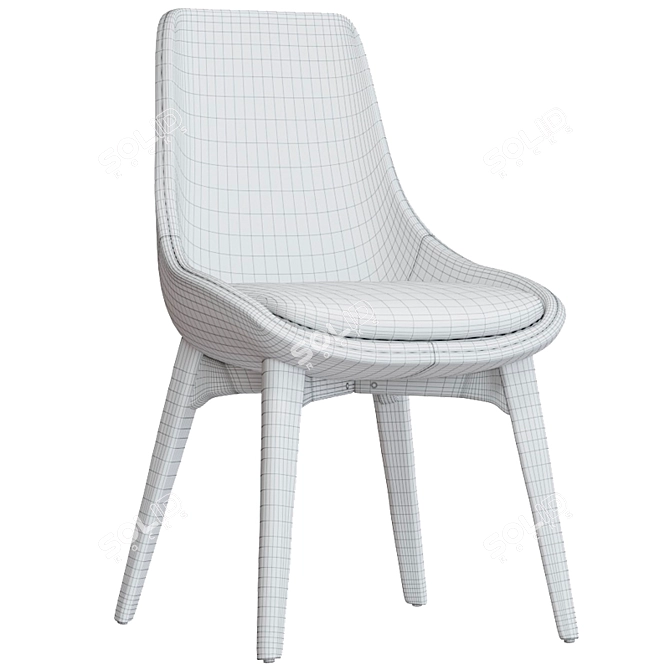 Italian Elegance: Ditre Linear Chair 3D model image 7