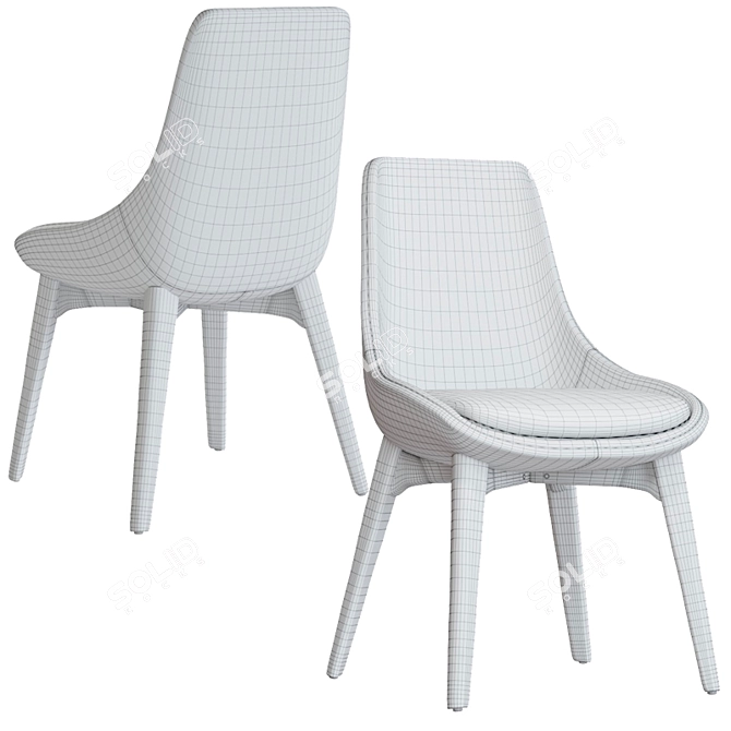 Italian Elegance: Ditre Linear Chair 3D model image 11