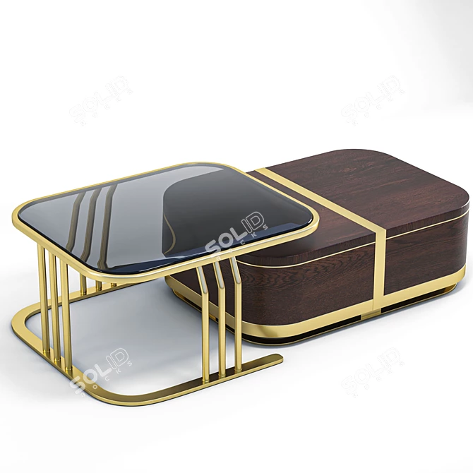 Modern Nesting Coffee Table 3D model image 2