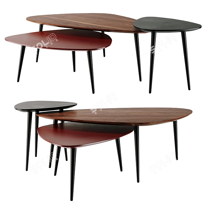 Delta Coffee Table - Modern and Stylish 3D model image 1