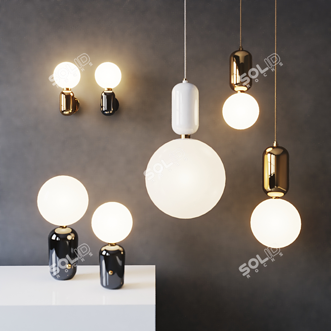 Elegant Parachilna Aballs Pendant Lamps 3D model image 5