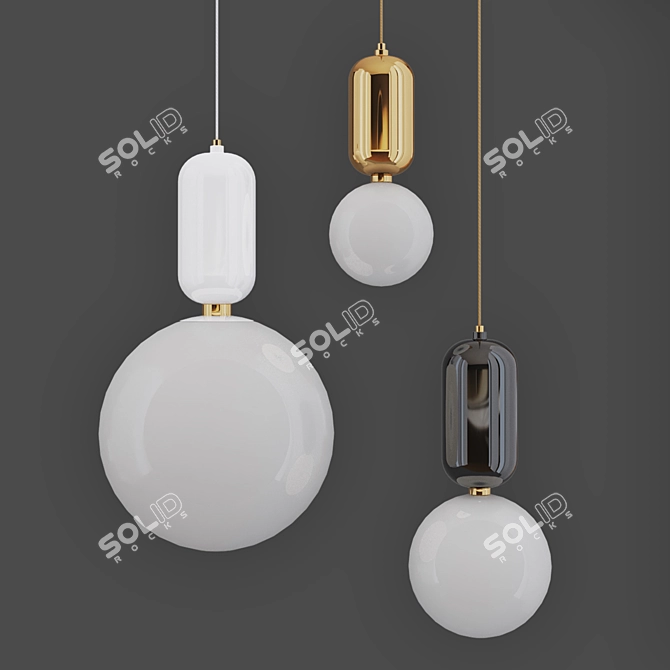 Elegant Parachilna Aballs Pendant Lamps 3D model image 7