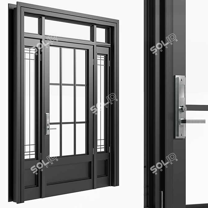 Elegant Vintage Door: Timeless Design 3D model image 1