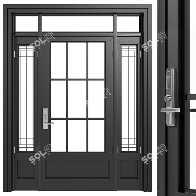 Elegant Vintage Door: Timeless Design 3D model image 2